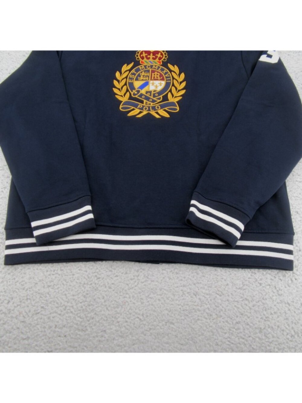 Polo Ralph Lauren Big Crest Patch Varsity Jacket Men's Size XL NEW *SEE DEFECTS* - Picture 13 of 16
